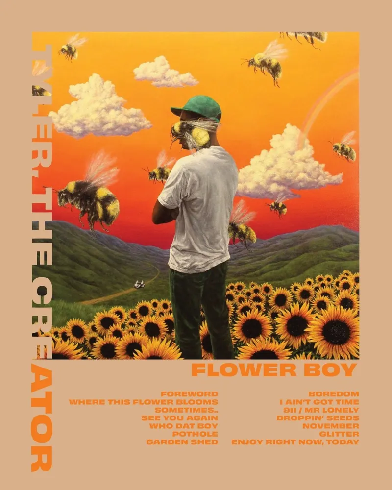 Minimalist Flower Boy Album Alu-Dibond von edanfargol