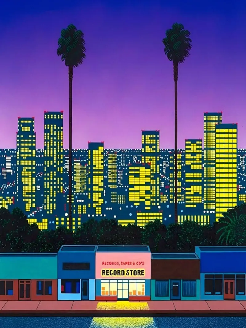 Hiroshi Nagai - City Pop At Night acrylic glass by Best Selling