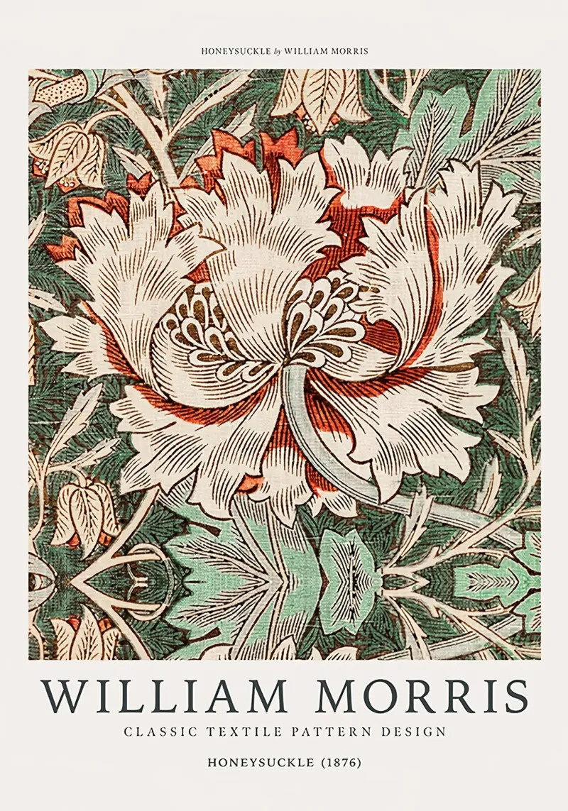 William Morris exhibition poster met aluminium frame van guduengiseng