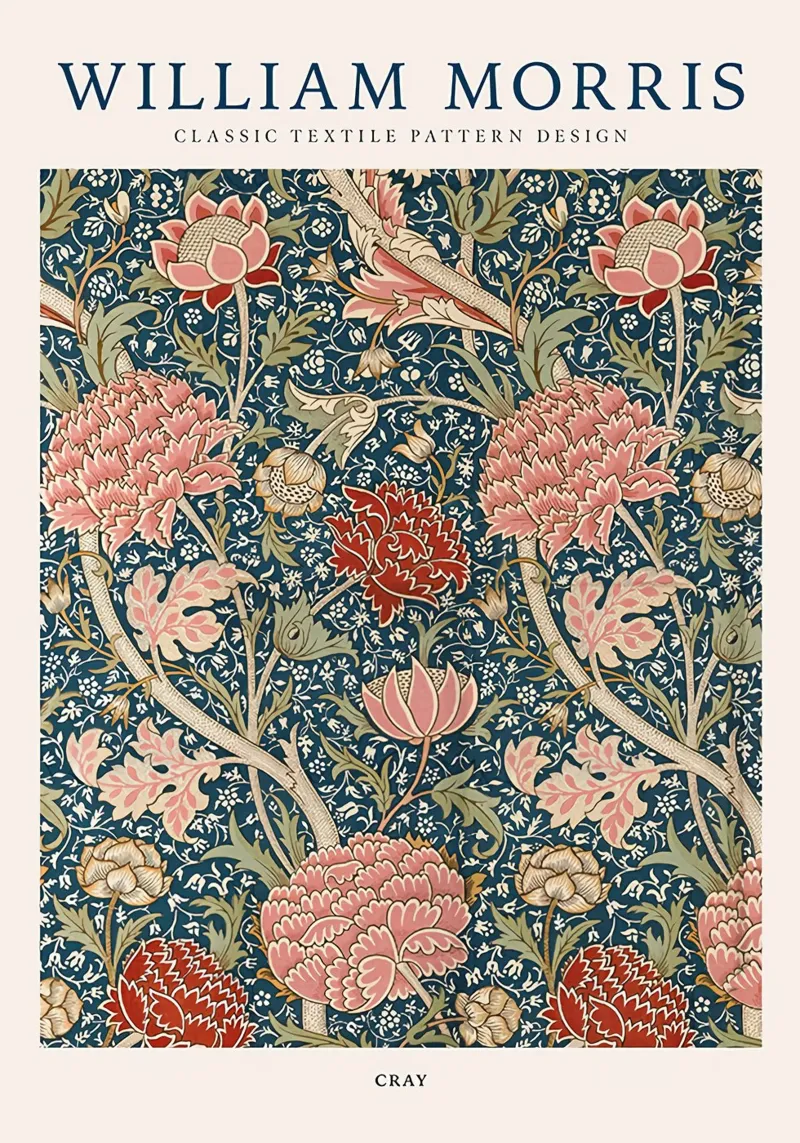 William Morris exhibition poster with wooden frame by guduengiseng