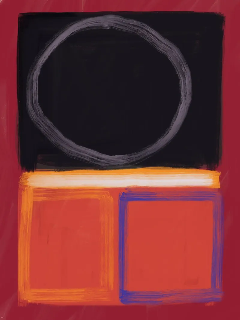 Bold color abstract canvas by Little Dean