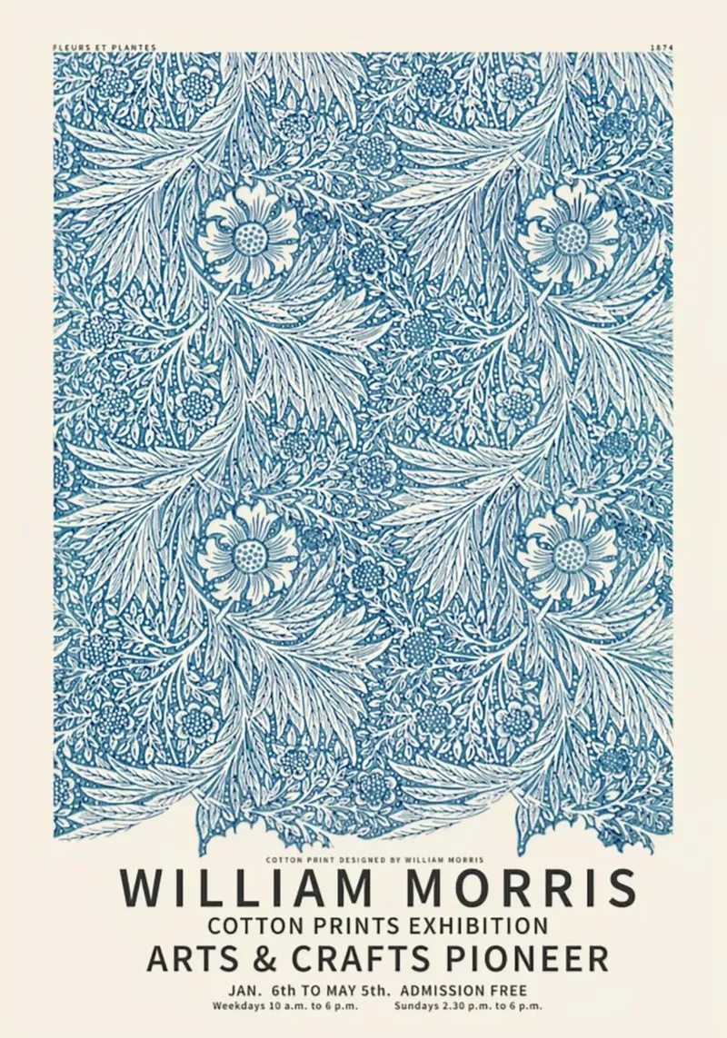 William Morris Exhibition poster met kunststof frame van guduengiseng