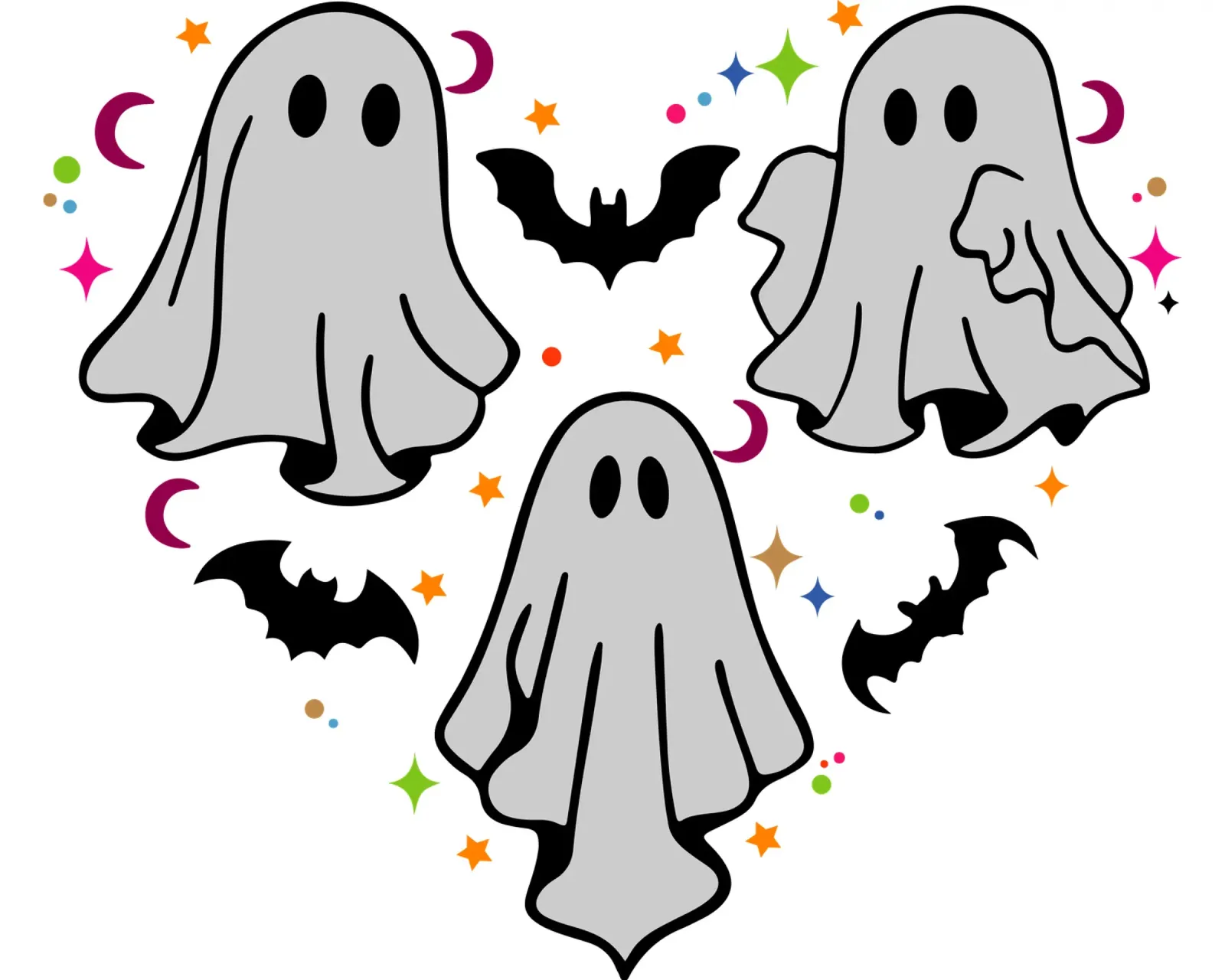 cuore fantasma divertente halloween poster con telaio in legno da ersanim