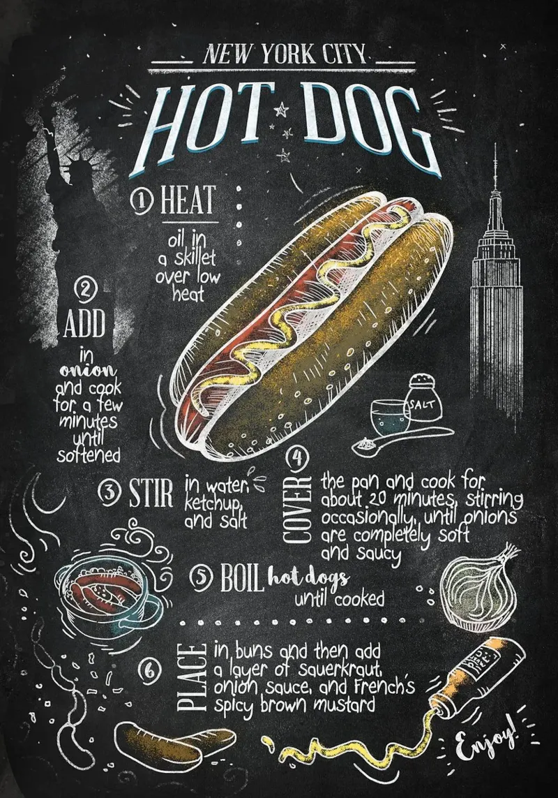 Hotdog canvas met Baklijst van Patrick J Curtis