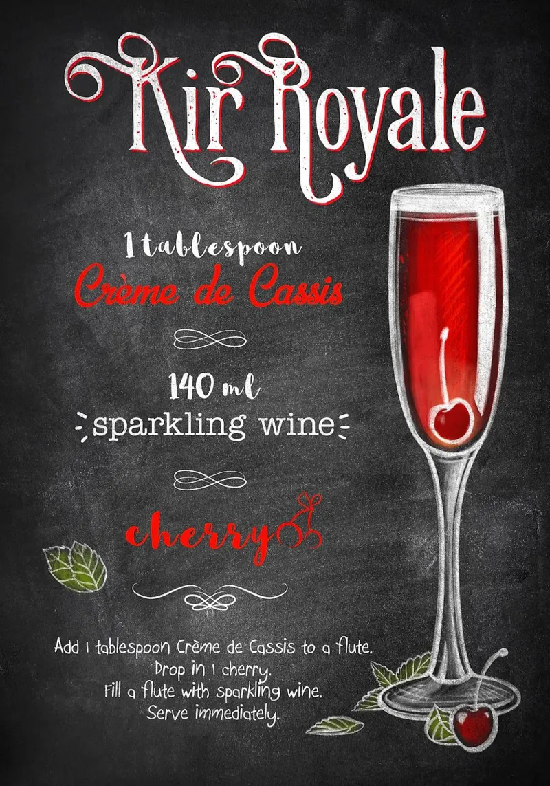 Kir Royale poster avec cadre en aluminium de Patrick J Curtis