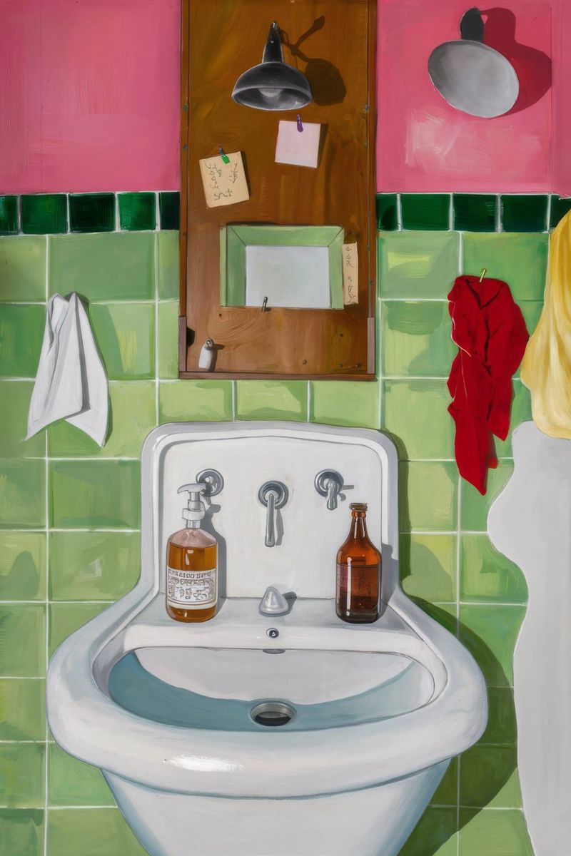 Green Tile Sink Poster von Pan Denim