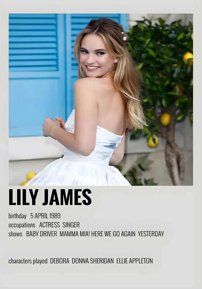 LILY JAMES pellicola backlit da MVFminimalist