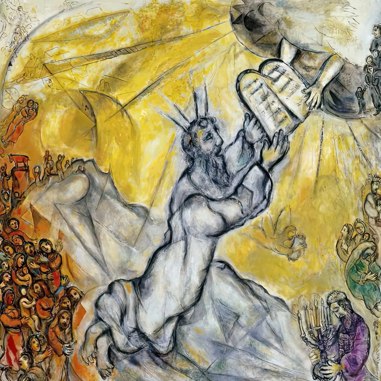 Moses receiving the Tablets of LawMArc Chagall canvas by MC Exhebition
