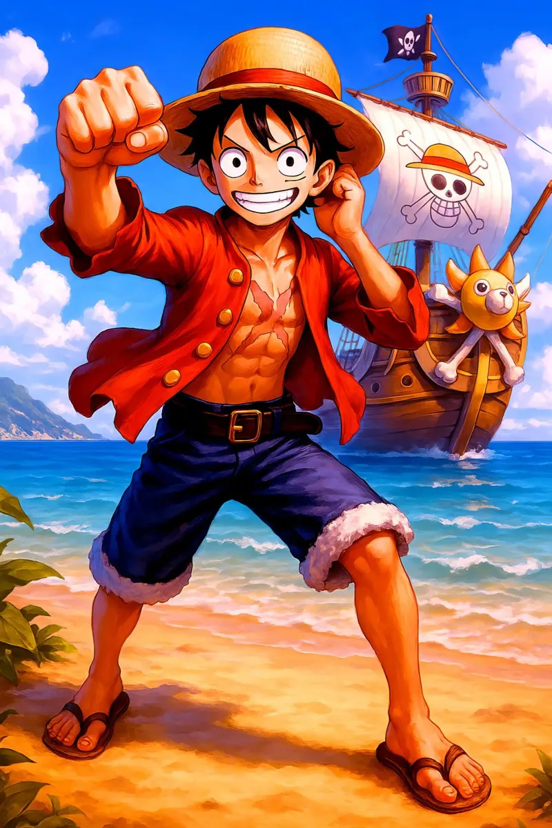 Monkey D. Luffy alluminio dibond da Indah Creative