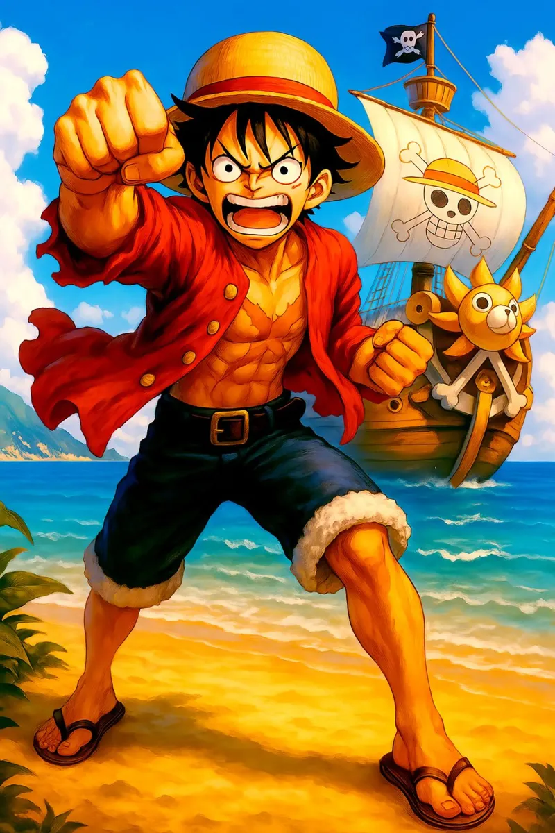 Monkey D. Luffy carta hahnemühle da Indah Creative