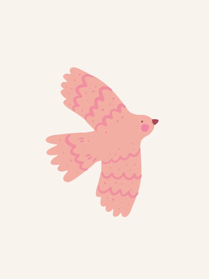 Bird rosa poster da KRUTH DESIGN