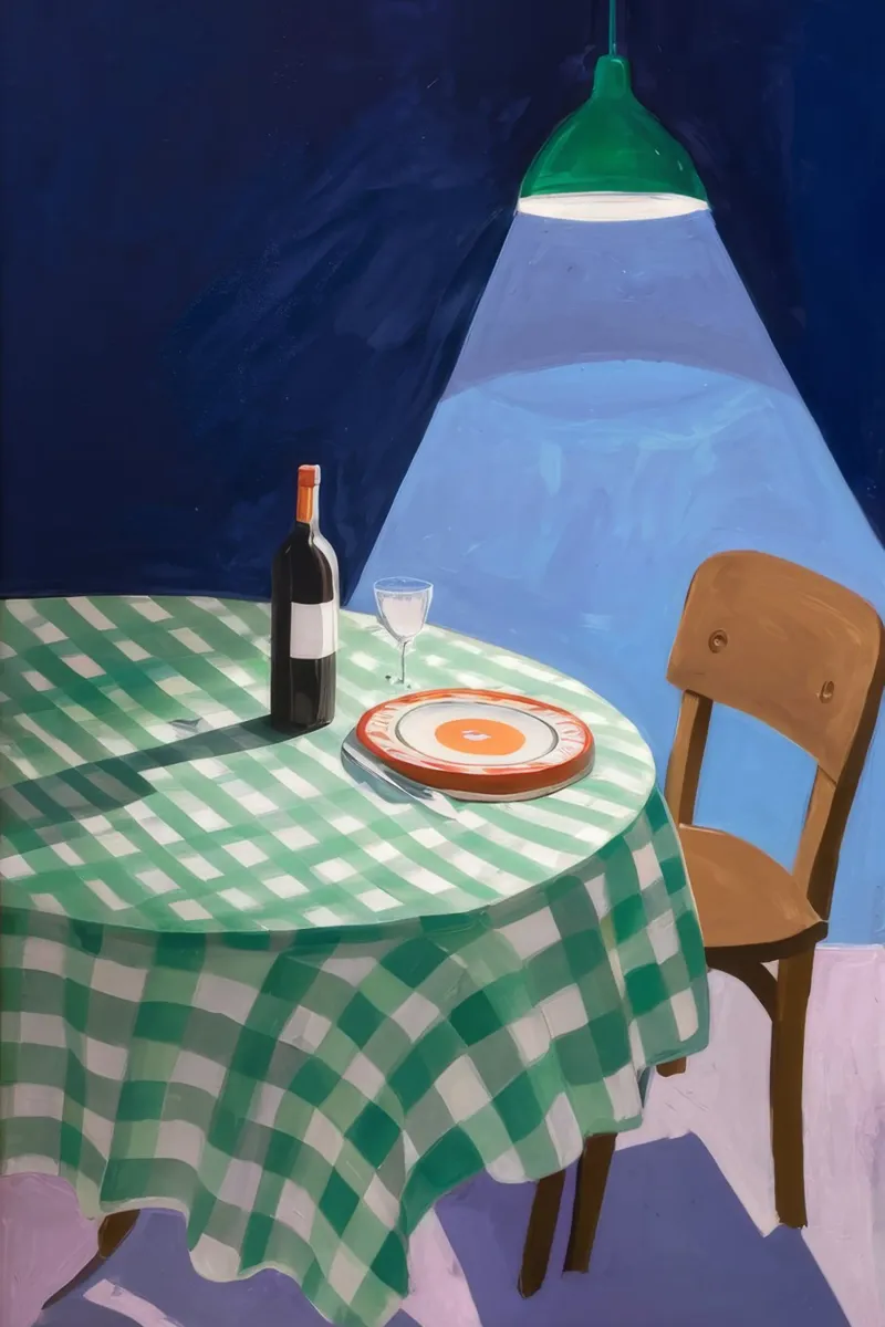 Gingham Table Shadow canvas by Pan Denim