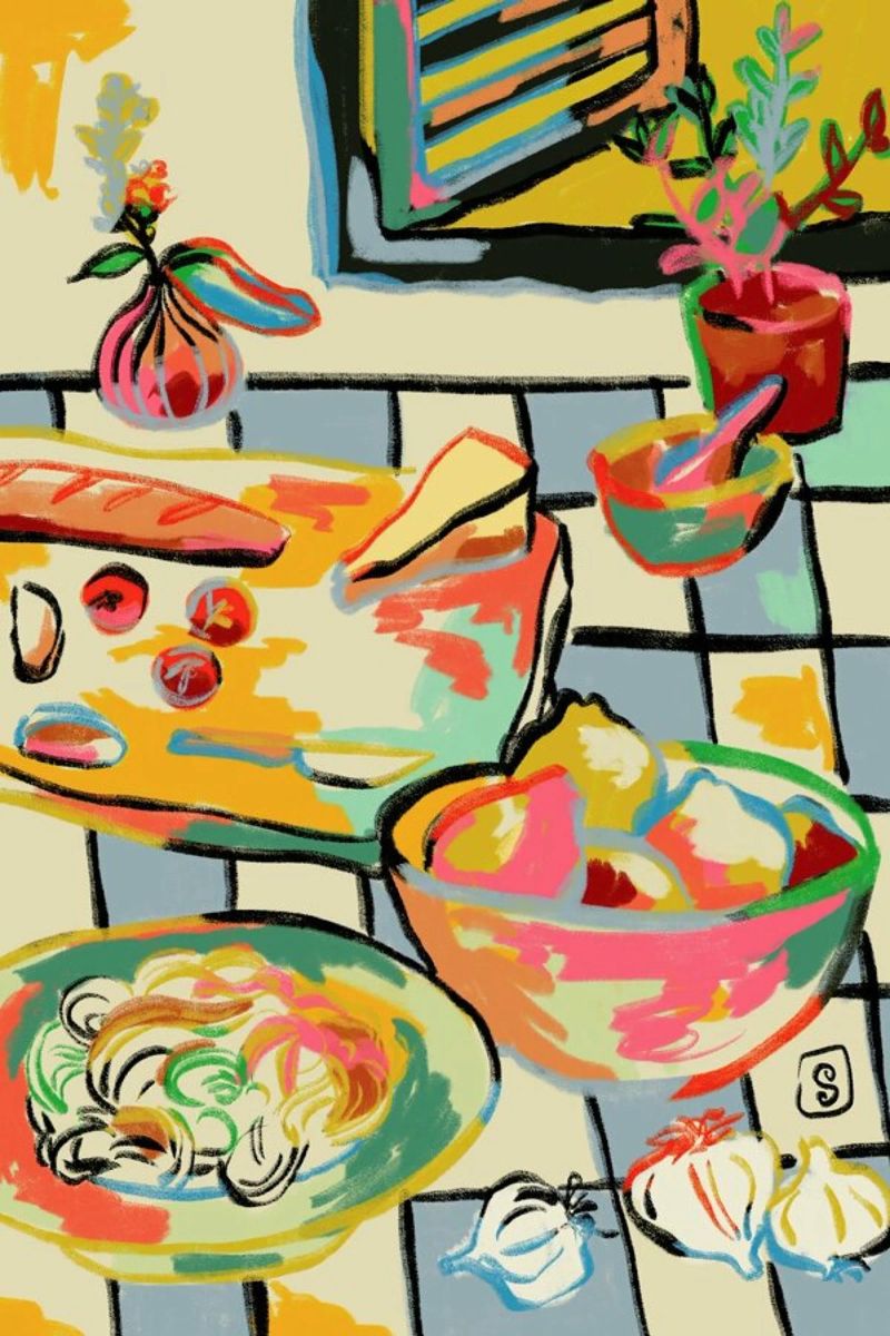 Bread And Pasta Love poster de Sandra Poliakov