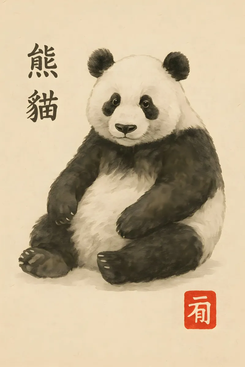 Bamboo Forest Panda carta hahnemühle da Gei.Butsu