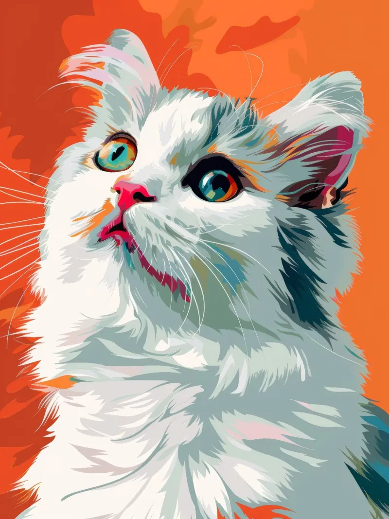 an American Curl cat with mesmerizing eyes and luxurious fur canvas by DesignDoodle