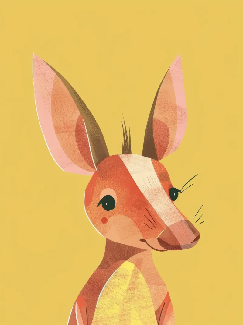 aardvark standing tall, its expressive face and attentive canvas by DesignDoodle