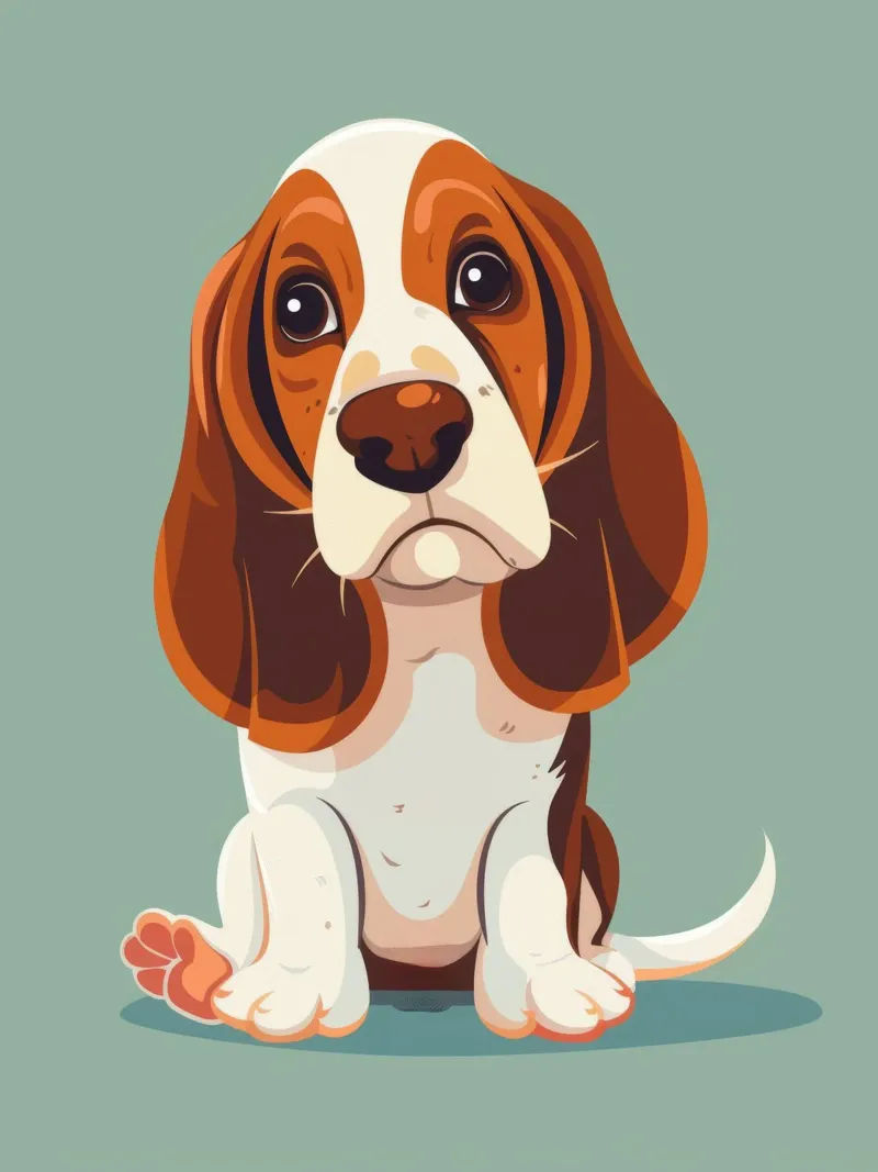 Basset Hound Cutie: Voller Charme und Neugierde Leinwand von DesignDoodle