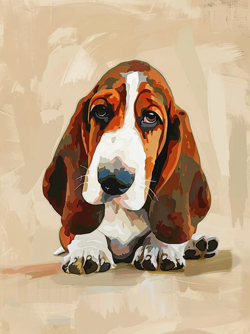 Il Basset riflessivo: un momento di tranquillità pellicola backlit da DesignDoodle