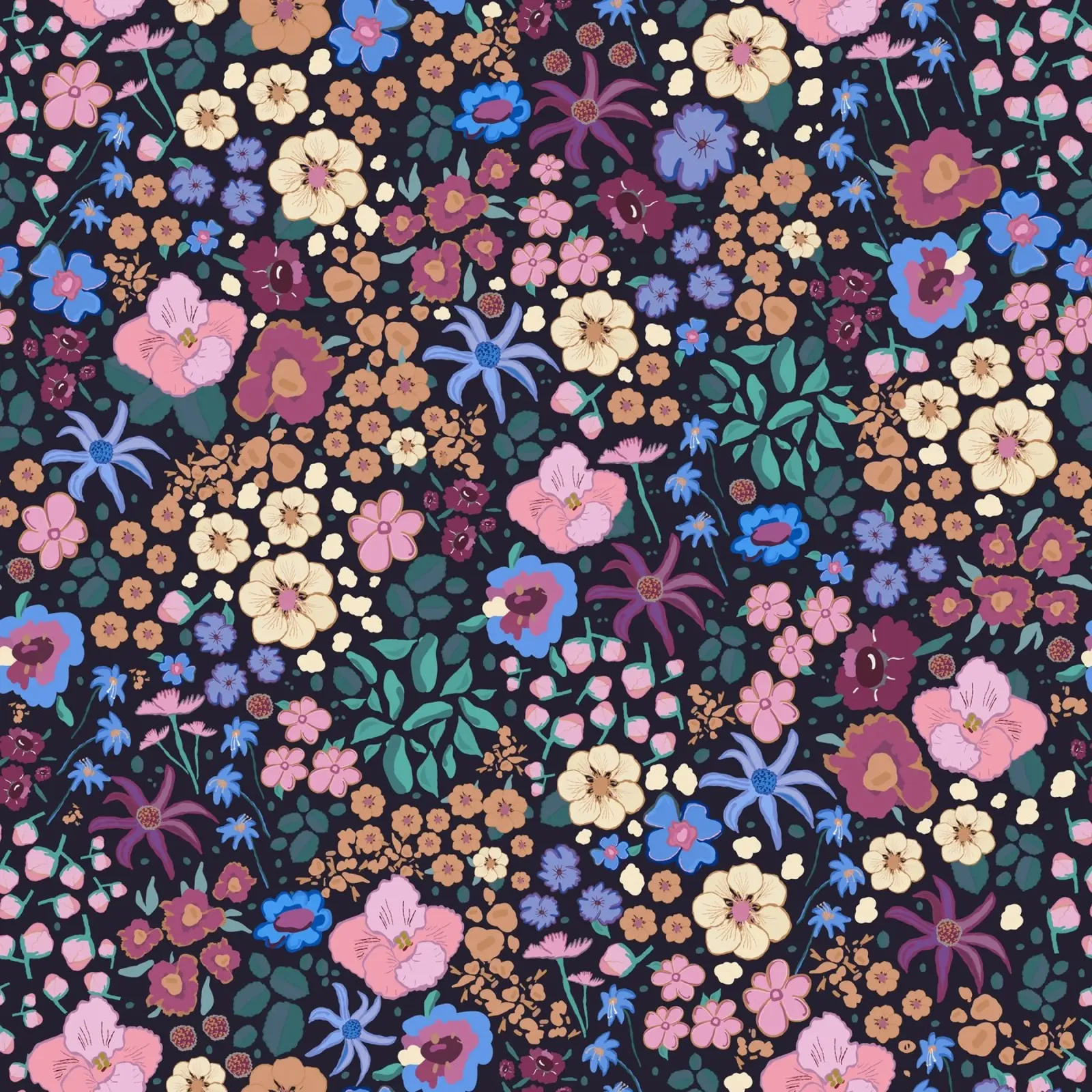 Ditsy colorful pattern canvas by gulsengunel