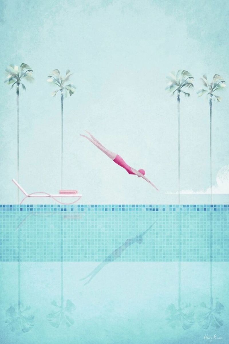 Swimming Pool Poster von Henry Rivers