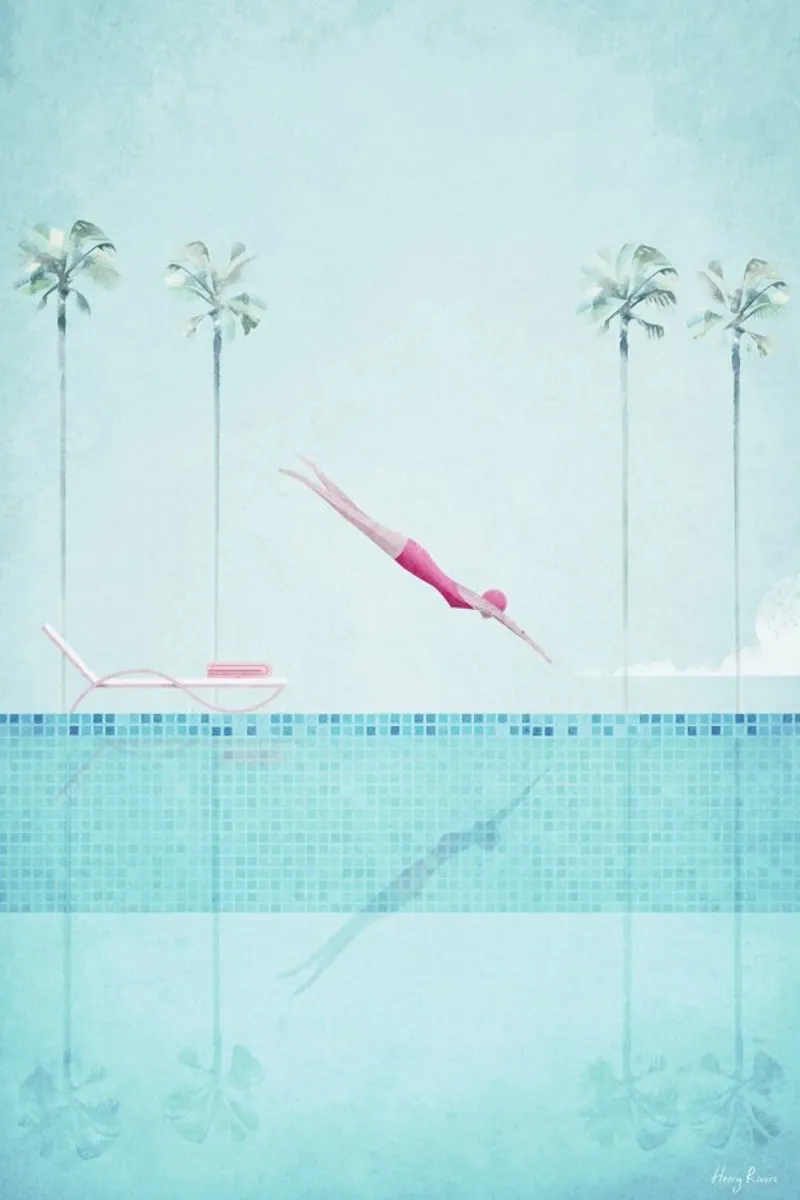 Swimming Pool poster con telaio in plastica da Henry Rivers