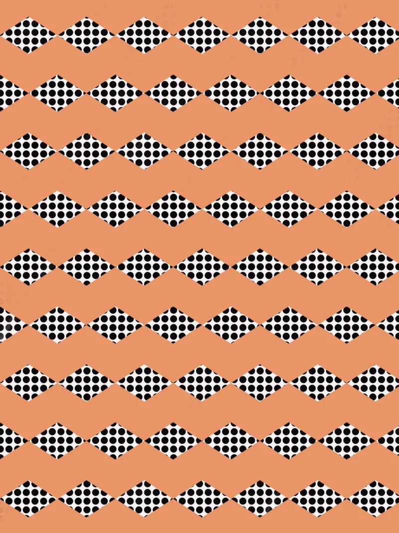 Black dot in diamond shape pattern canvas by Little Dean