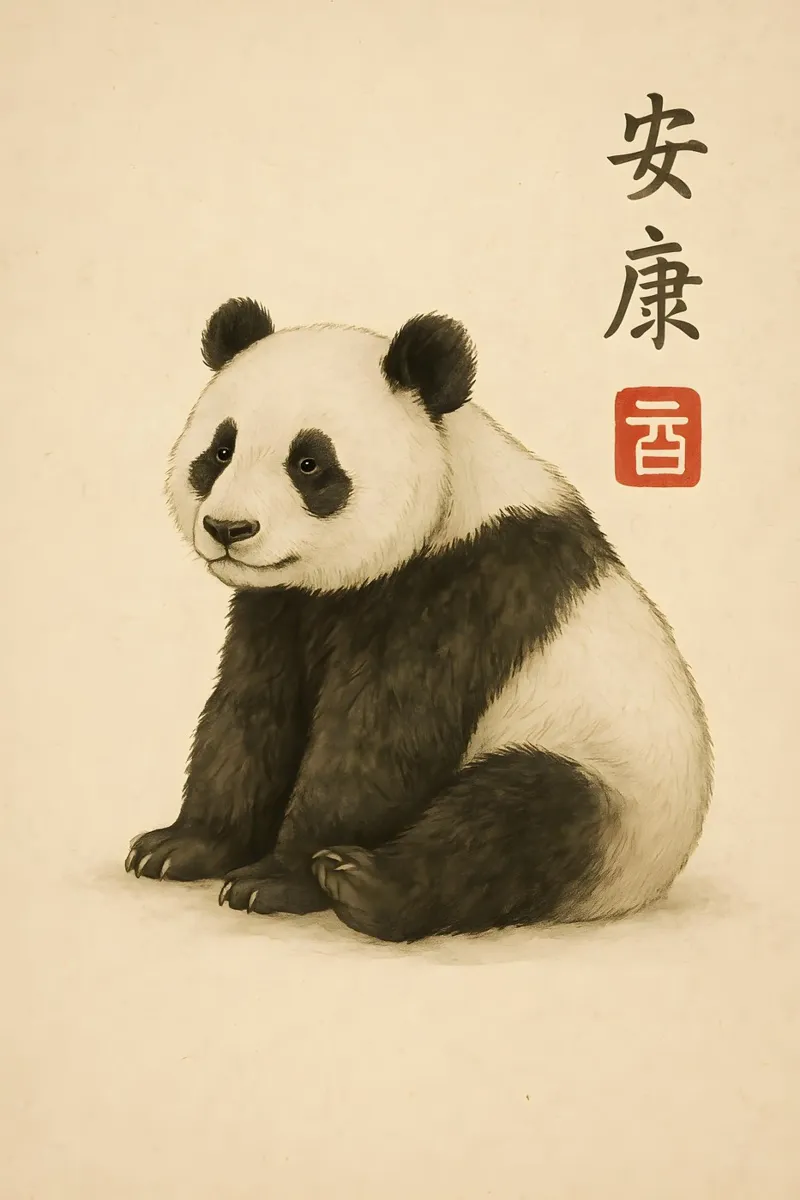 Bamboo Grove Panda carta hahnemühle da Gei.Butsu