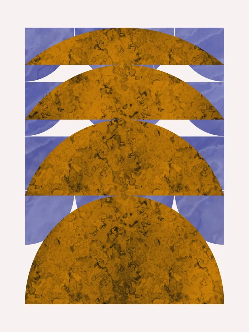 Bronze geometry canvas with Floater frame by Little Dean