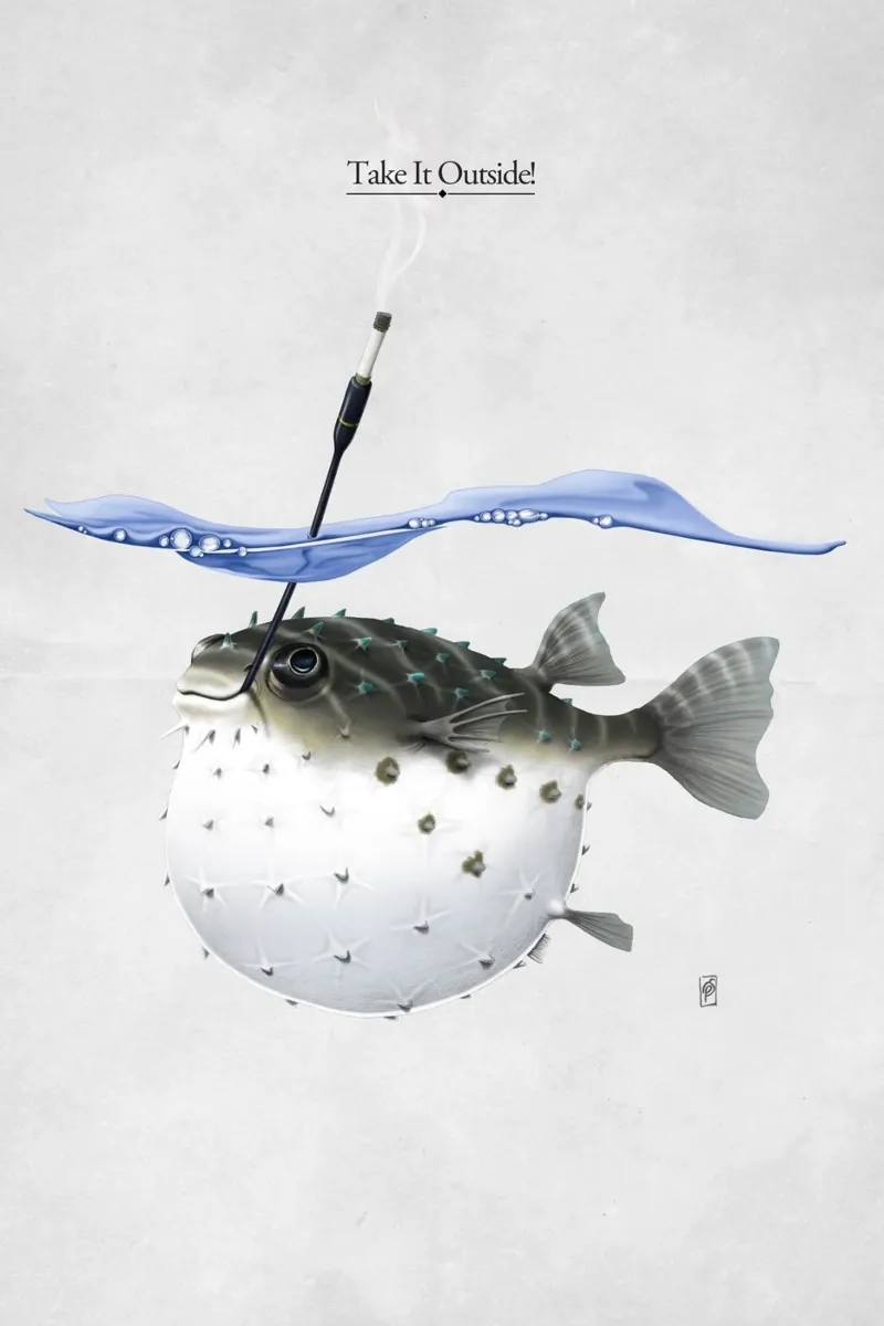 Take it Outside (Titled) poster con telaio in plastica da Rob Art | Illustration