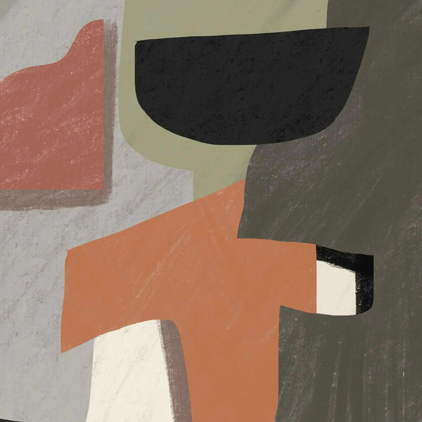 Grote abstracte structuur 03 canvas van Little Dean
