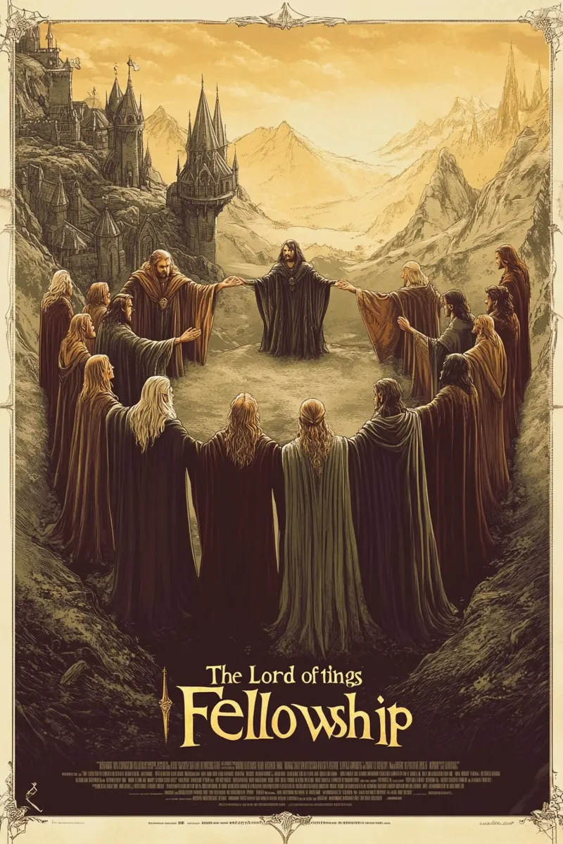 Fellowship – A Vintage Tribute to Middle-earth alluminio dibond da Mittelerde Atelier