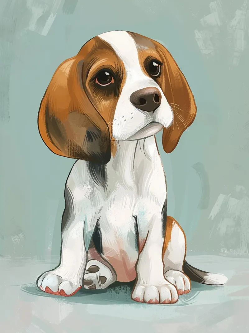 A charming portrait of a beagle, capturing its innocence canvas by DesignDoodle