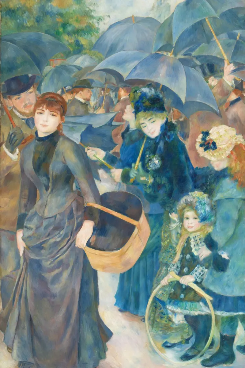 Gli ombrelli di Pierre-Auguste Renoir pellicola backlit da Art History