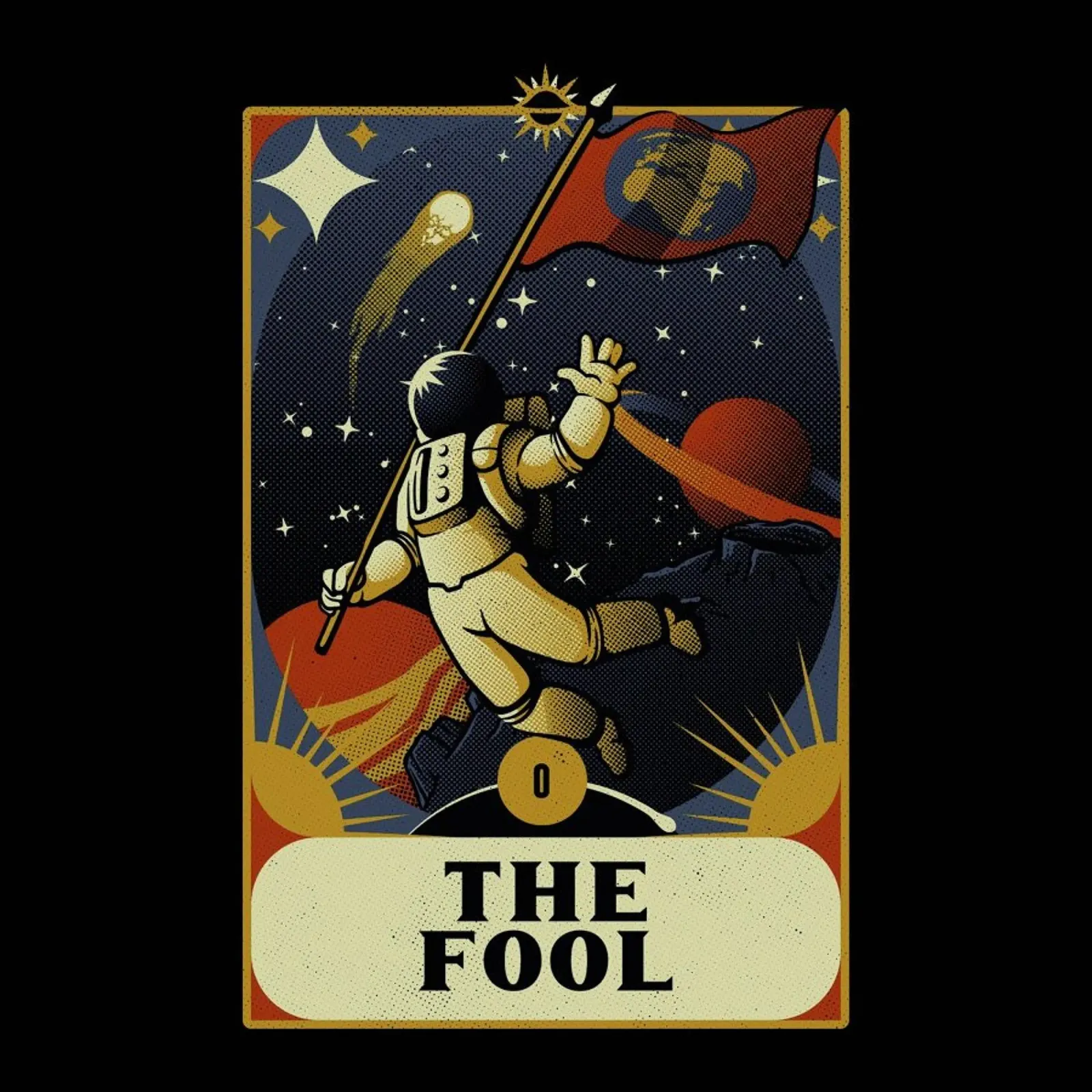 Astronaut Tarot Fool carta hahnemühle da Tobe Fonseca