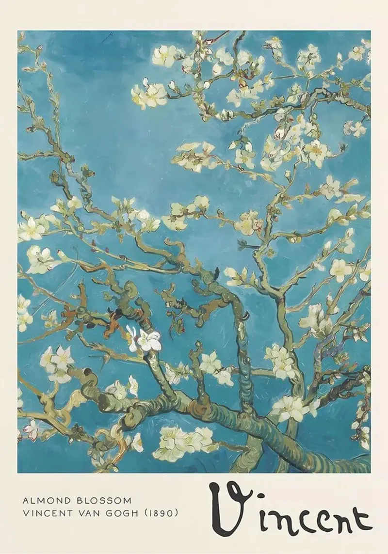 almond trees bloom in early spring poster with aluminum frame by Piper Shop Oke