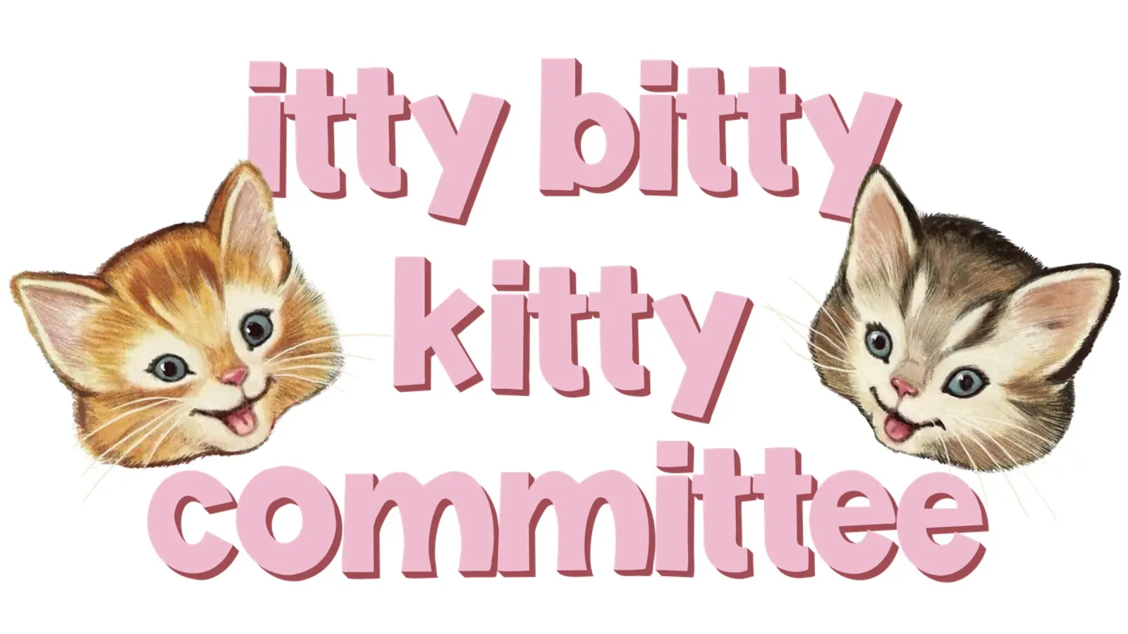 Itty Bitty Kitty Comité poster met houten frame van Laura Graves