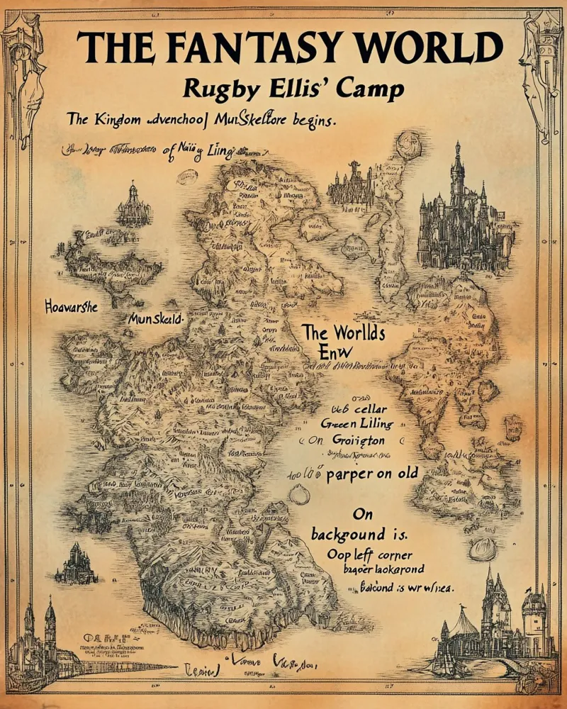 Die Fantasiewelt - Retro Map Edition Hahnemühle von Mittelerde Atelier