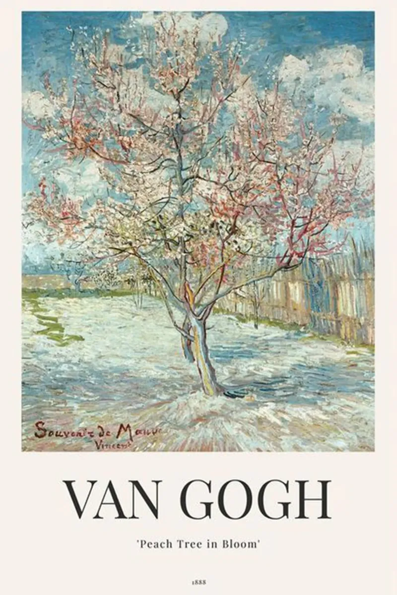 a peach tree in full bloom canvas by Piper Shop Oke