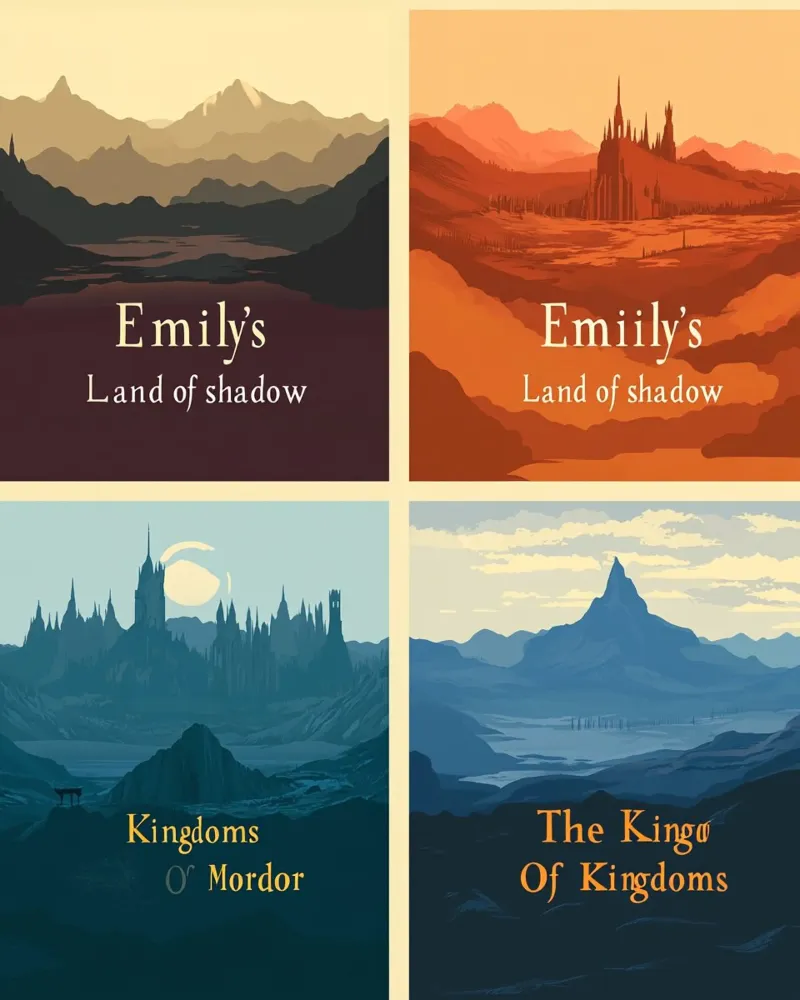 I regni di Mordor - Set di loghi fantasy minimali carta hahnemühle da Mittelerde Atelier