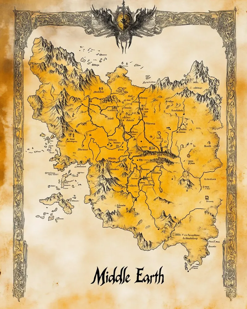 Map of Middle-earth – Forgotten Realms Edition canvas by Mittelerde Atelier