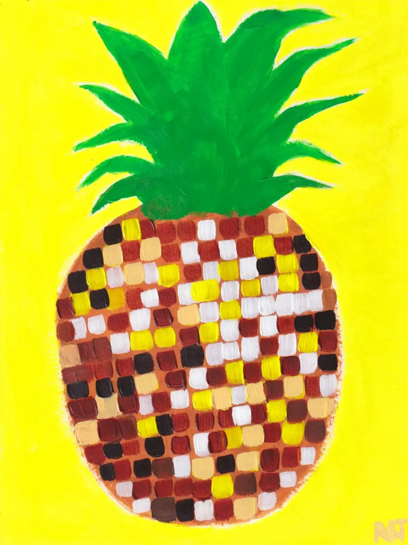 Disco Pineapple canvas met Baklijst van Natasha Joseph