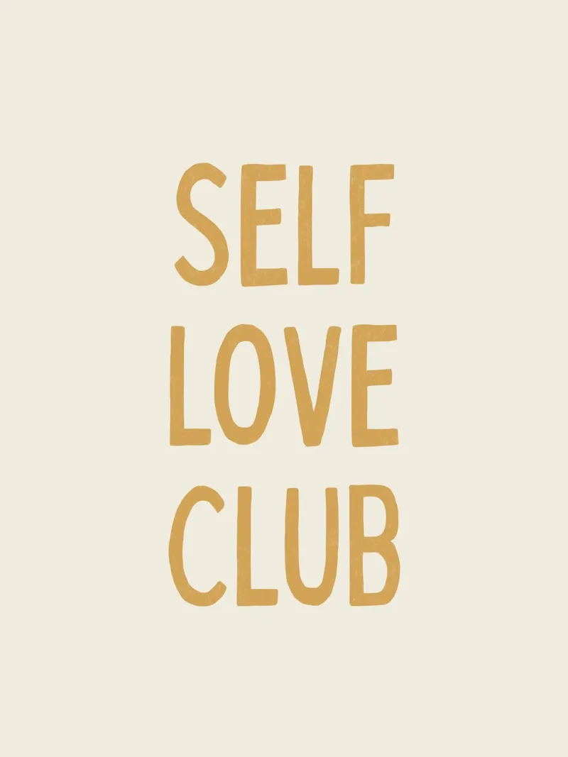 Self Love Club - Gold Yellow poster with plastic frame by MoonlightPrint