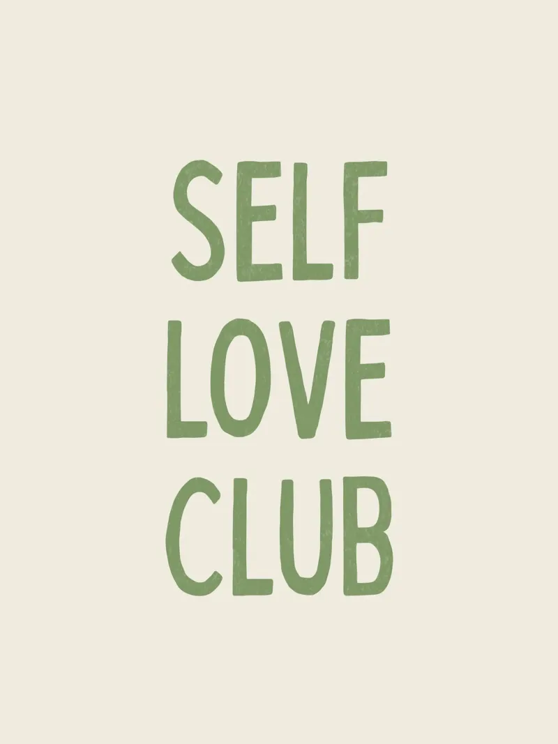 Club dell'amore per se stessi - Verde poster con telaio in alluminio da MoonlightPrint