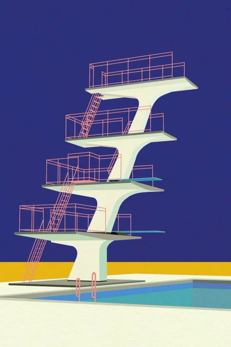 Diving Tower pellicola backlit da Rosi Feist