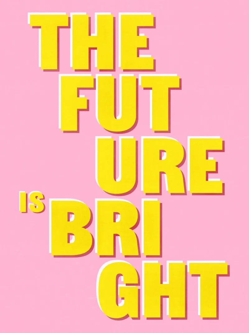 The Future Is Bright poster canvas with Floater frame by showmemars