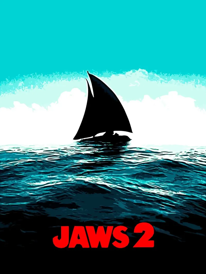 Jaws 2 film Art poster con telaio in plastica da ontoseno