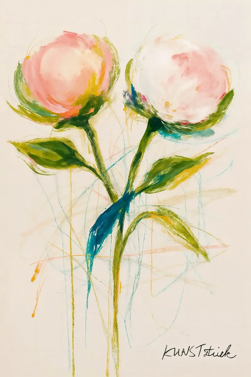 Poésie florale poster avec cadre en aluminium de KUNSTstück