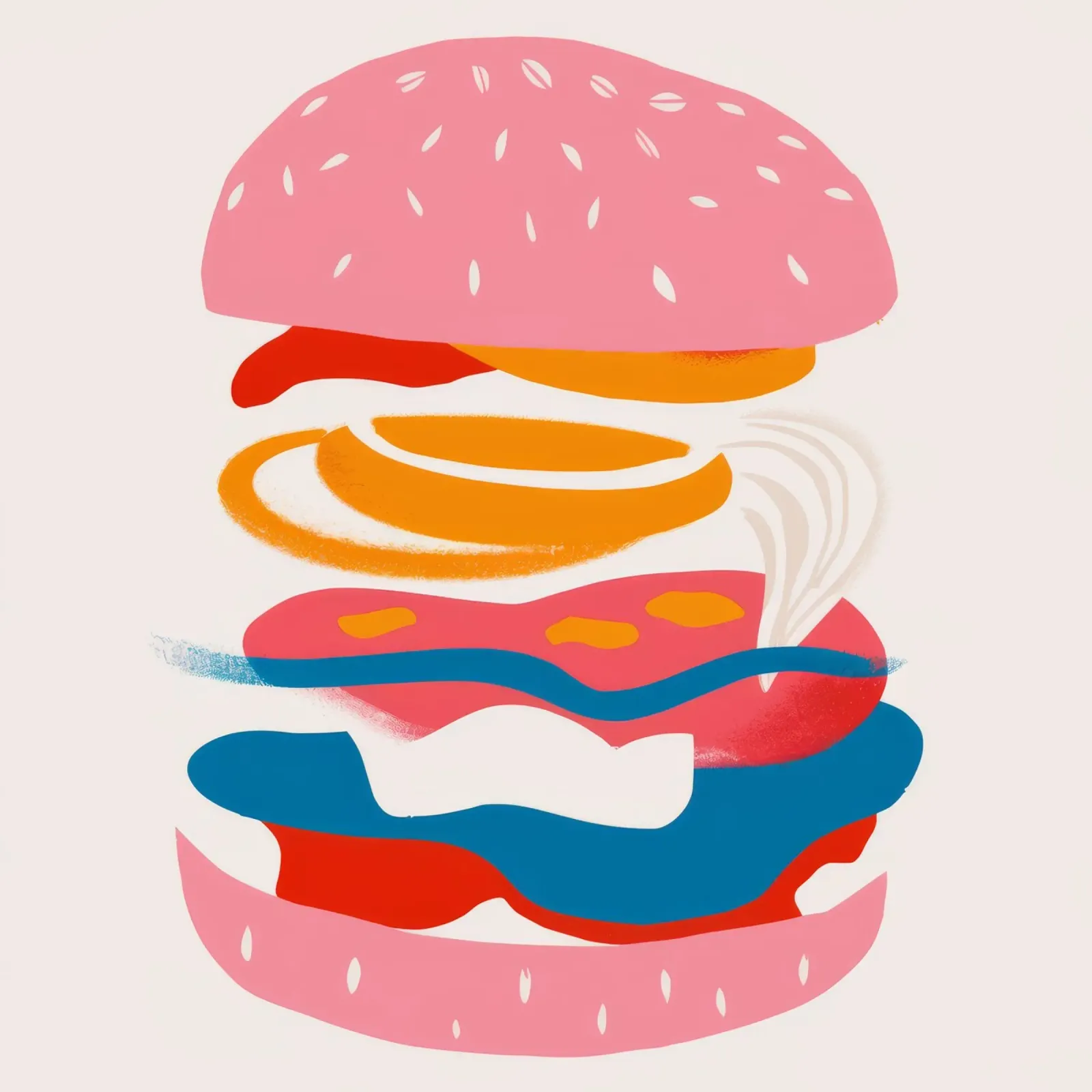 Sogno di un hamburger galleggiante pellicola backlit da Muse Artworks