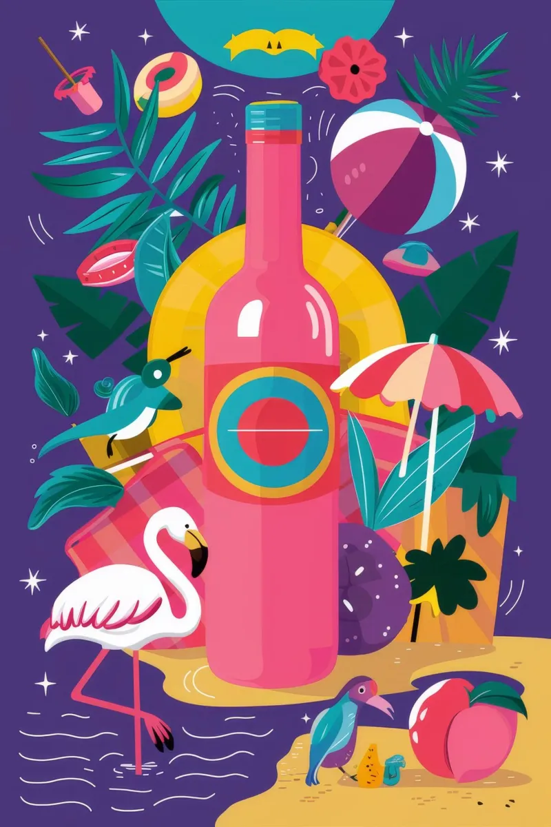 Flamingo-Weinkühler Hahnemühle von Muse Artworks