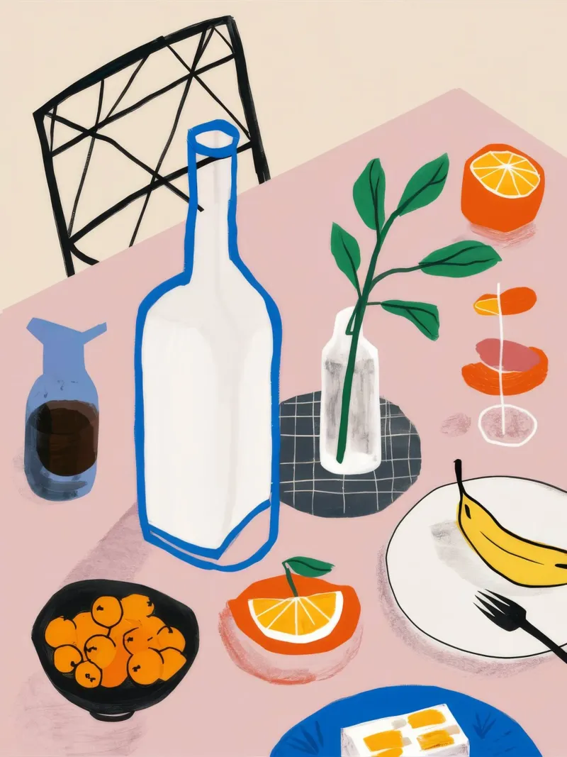Vino e formaggio in tranquillità pannello forex da Muse Artworks